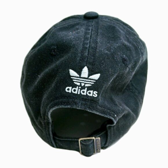 Adidas Hat Cap Mens StrapBack Black Logo Sports Running Run Gym Trefoil - Picture 3 of 6